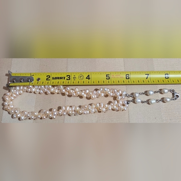 Genuine Baroque Pearls With A Silver 925 Lobster Claw Clasp 16 In - Picture 6 of 6